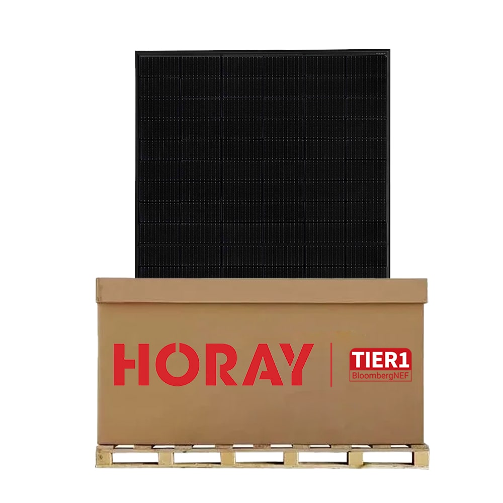 Palette 37x HORAY 440W HS440TC-MHO-D PV Modul Bifacial Glas-Glas Full Black
