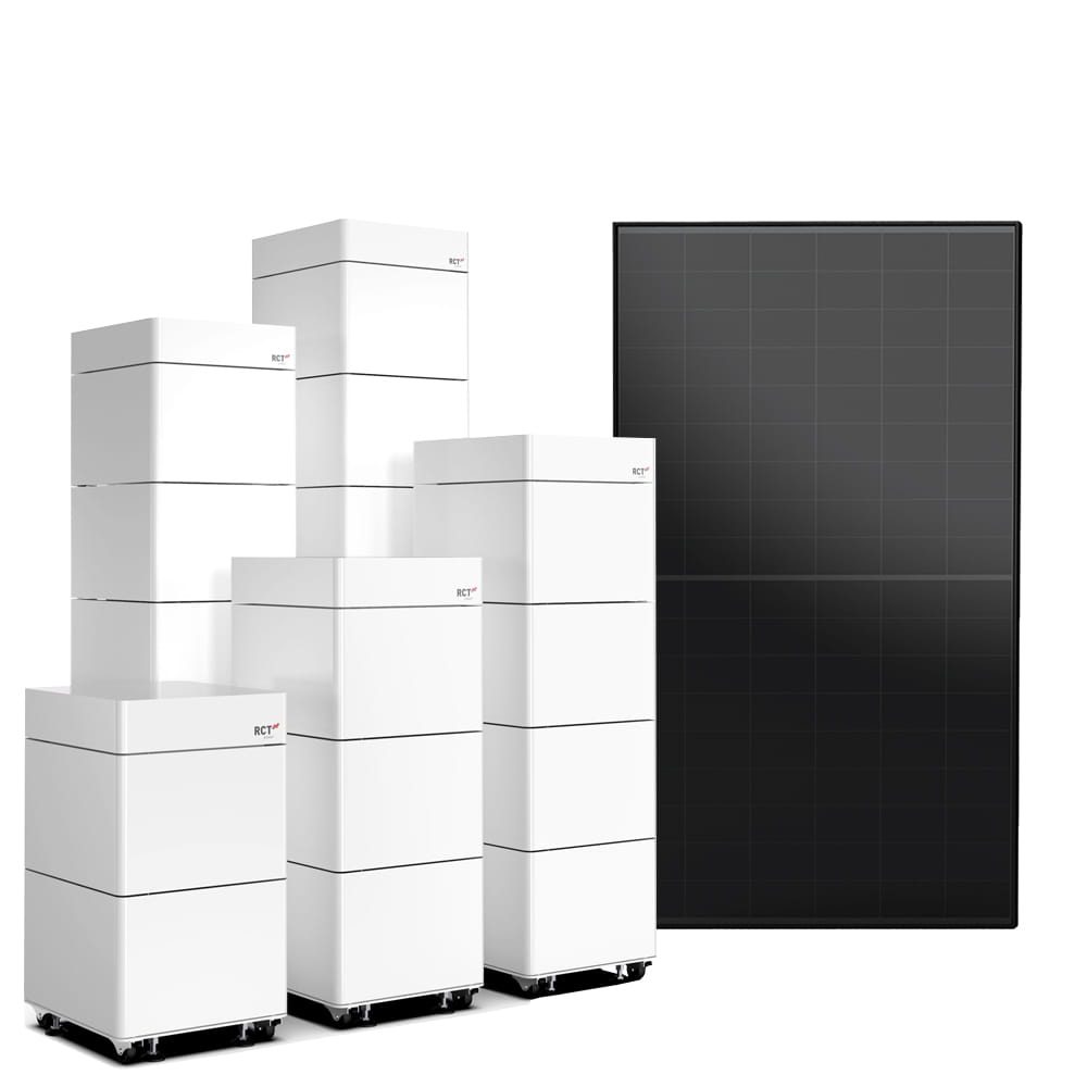 RCT Power Battery 9,6 kWh modulares Speichersystem inkl. 24x AIKO 455W Glas-Glas Full Black Modul AIKO-A-MAH54Db Neostar 2S+