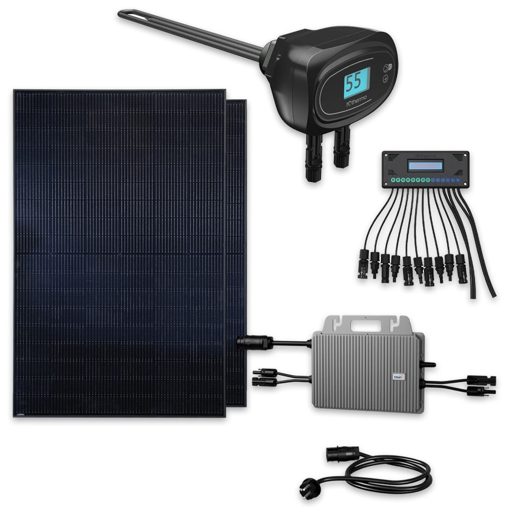 fothermo Solar Heizstab inkl. 2x Trina Vertex S+ TSM-NEG9R.25 445W Monofazial Glas-Glas Full Black