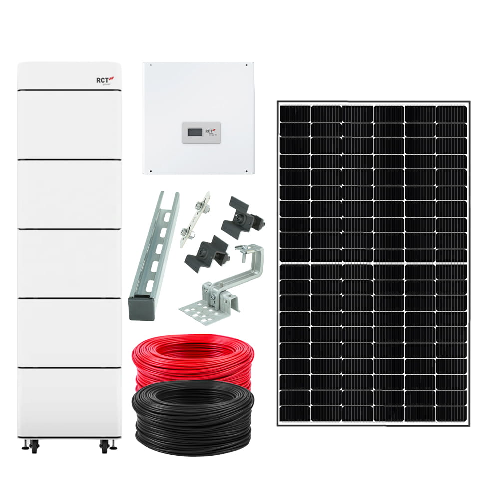 RCT Power Battery 9,6 kWh modulares Speichersystem inkl. 22x Astroenergy N7S CHSM48RN(DG)(BF)/F-BH 465W Bifacial Glas-Glas Black Frame PV-Modul inkl. Unterkonstruktion