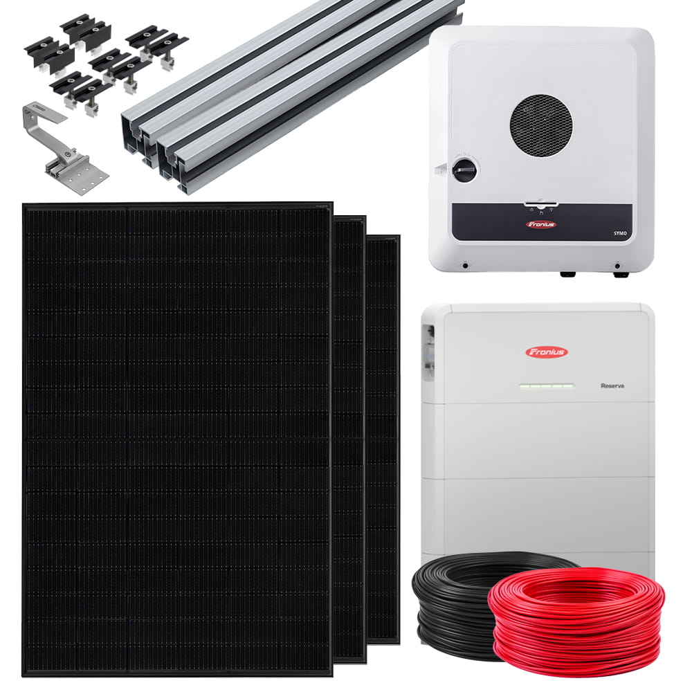 Fronius SYMO Gen 24 10.0 Plus SC | Fronius Smartmeter TS65A-3 | Fronius Reserva 9,45 kWh | 22x Jinko Tiger Neo 3 470W All Black | Unterkonstruktion | Solarkabel | Steckerset