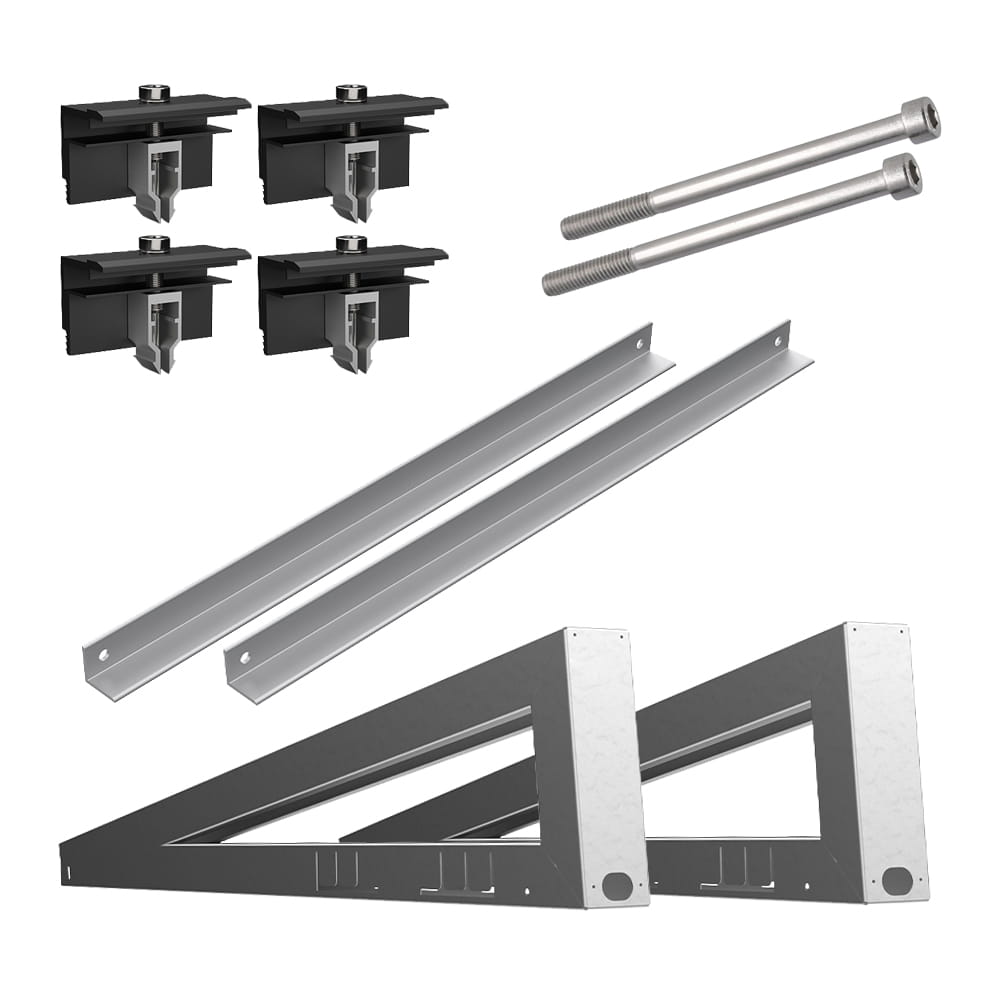 KENO MAX Stahldreieck für Flachdächer mit 10 Grad Neigungswinkel für 1 PV-Modul