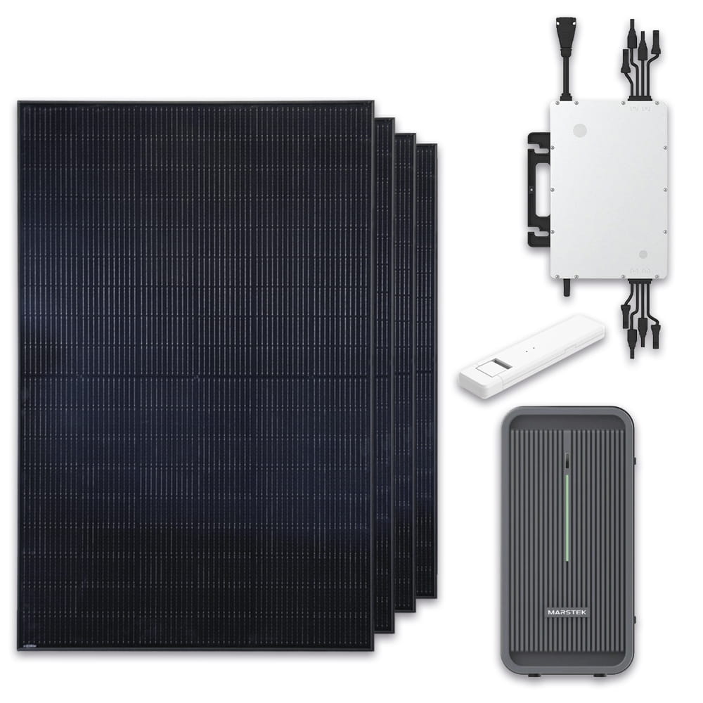 Solar-Haus Balkonkraftwerk 1800/800 Watt 4x Trina 440W Full Black Bifacial inkl. Marstek 2.24 kWh LFP Speicher