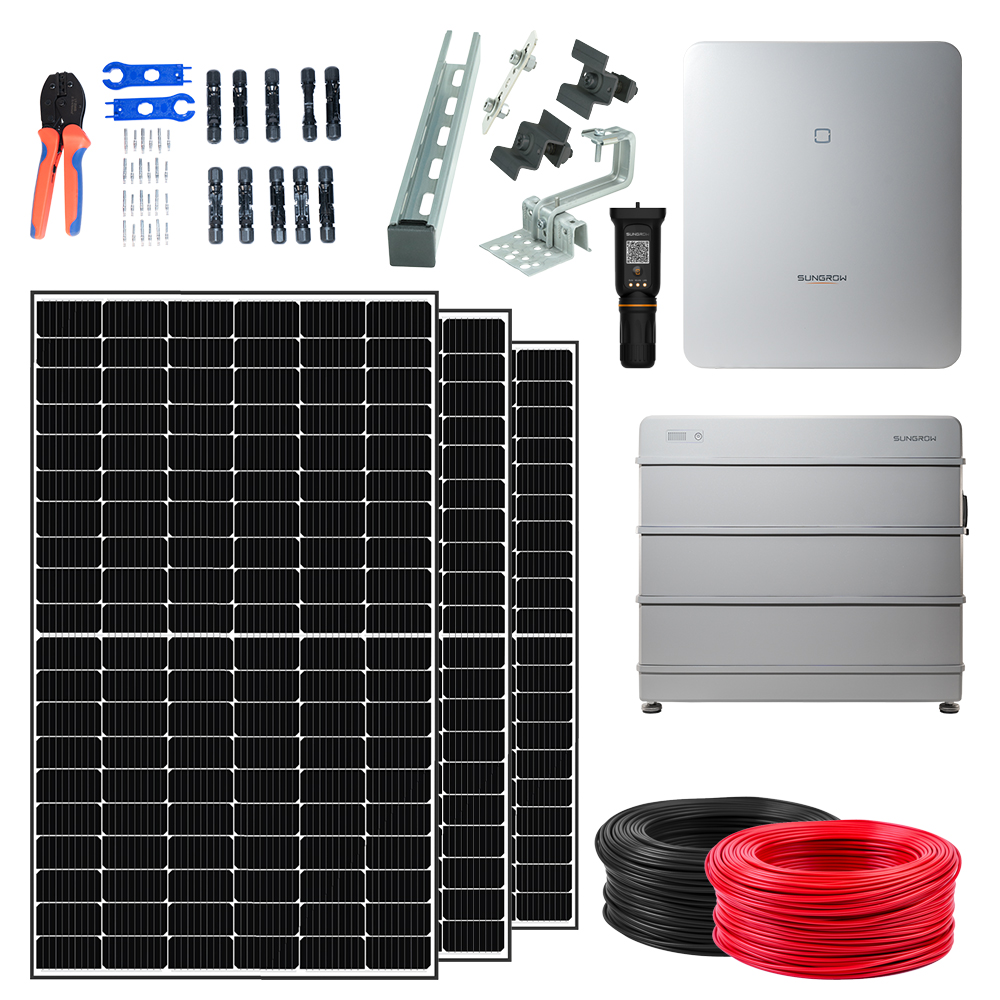 10 kW Solaranlage » 24x Jinko Solar 445 Watt Black Frame | Sungrow 10 kW Hybrid-Wechselrichter | Sungrow 9,6 kWh Speicher