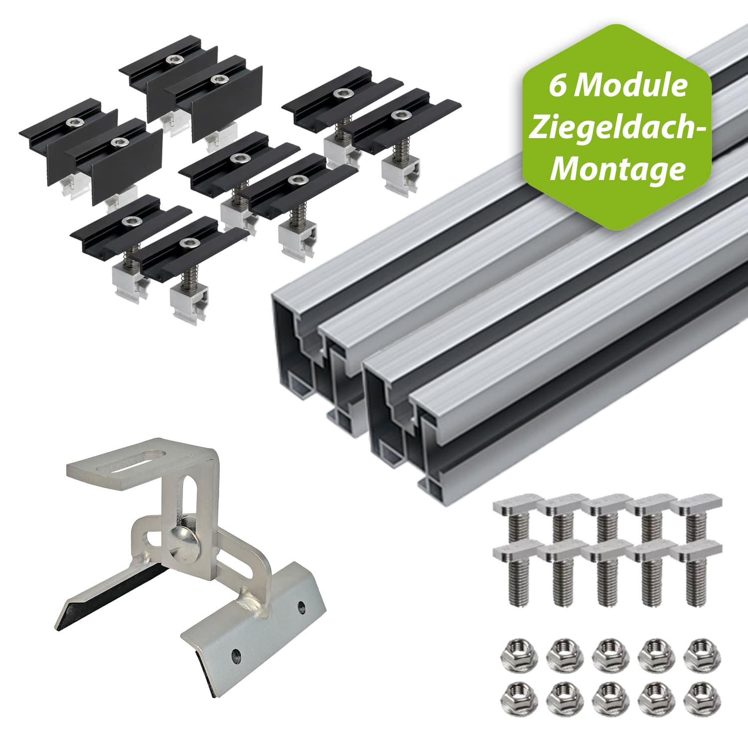 Unterkonstruktion - 6 PV-Module für Trapezblech-Montage
