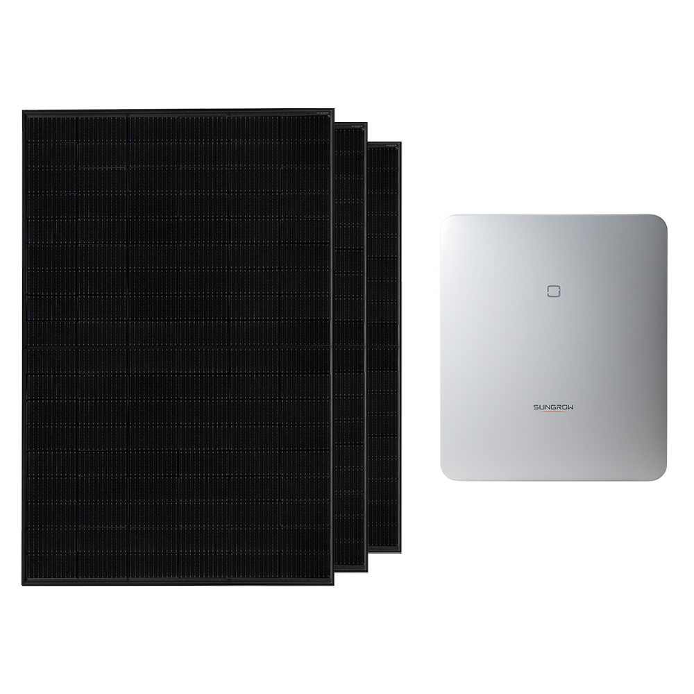 15 kW Solaranlage Set: 37 x 400 Watt Risen Titan S Full Black + 15 kW 3-Phasen-Wechselrichter SolaX