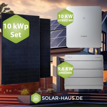 10 KW Solaranlage: 9,6 KWh Sungrow Speicher + 24x 435 Watt Jinko Solar Full Black + 10 KW Sungrow Hybrid-Wechselrichter